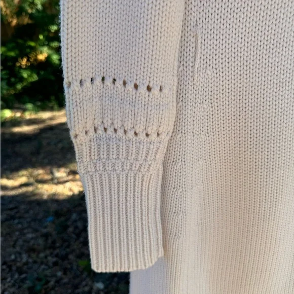 Elie Tahari 100% Merino Wool Luxurious heavy warm cream sweater duster Size M - Picture 5 of 7